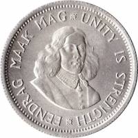 (1961) Монета ЮАР (Южная Африка) 1961 год 10 центов "Ян ван Рибек"  Серебро Ag 500 Серебро Ag 500  U